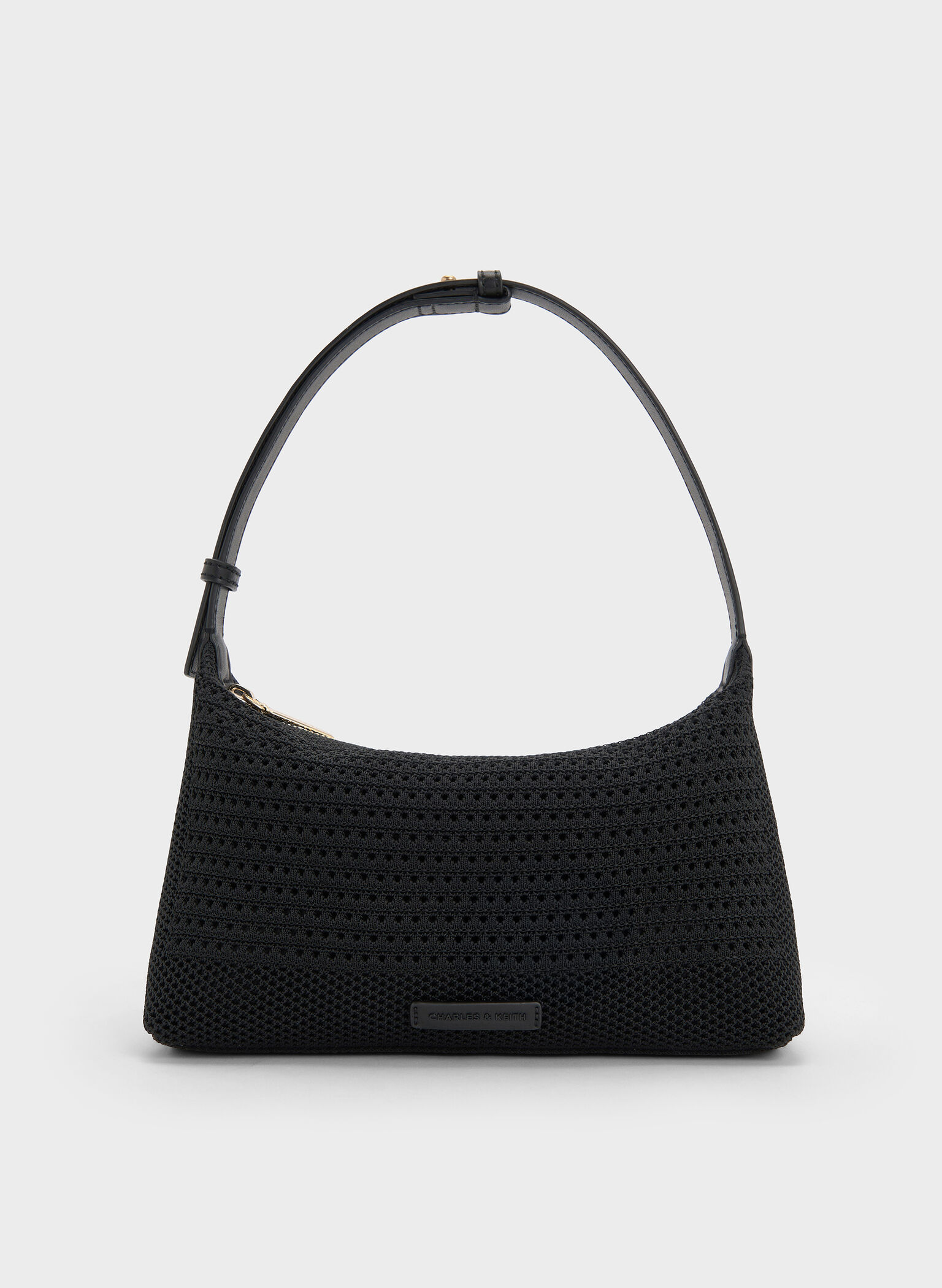 Ida Knitted Shoulder Bag, Black, hi-res