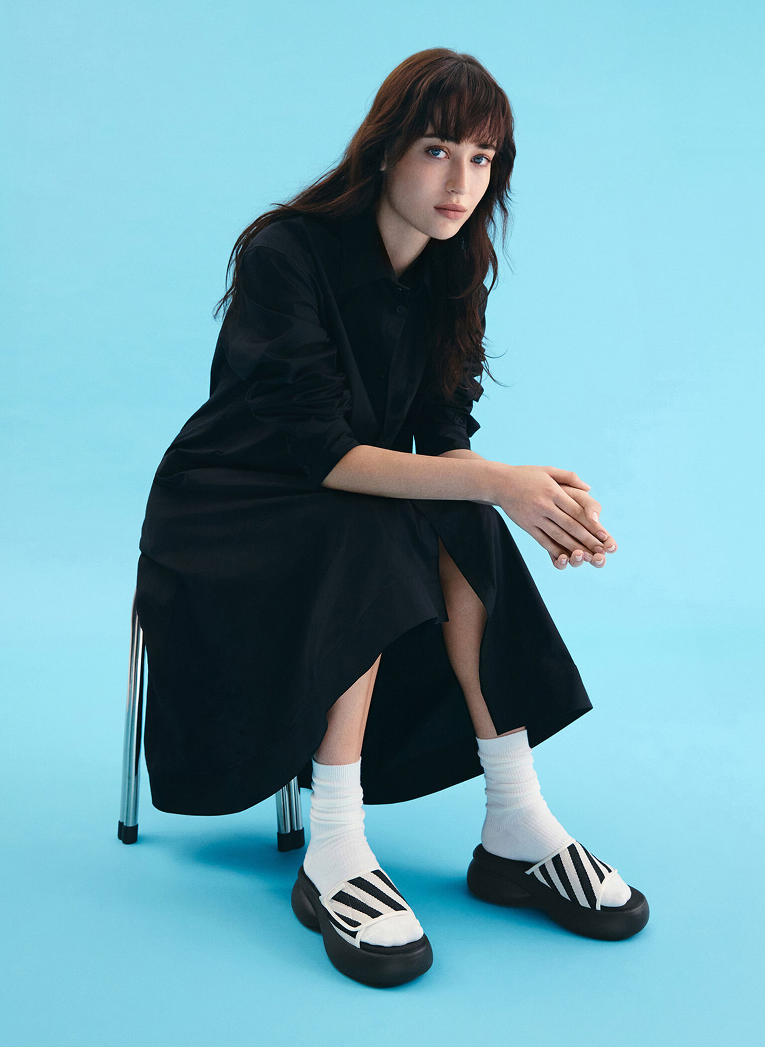 Striped Platform Sporty Slide Sandals, Multi, hi-res
