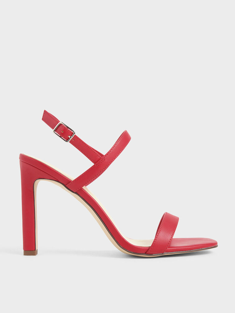 Slingback Stiletto Heel Sandals, Red, hi-res