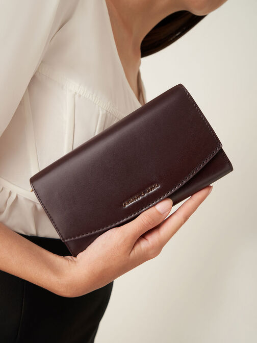 Front Flap Long Wallet, Dark Oak, hi-res