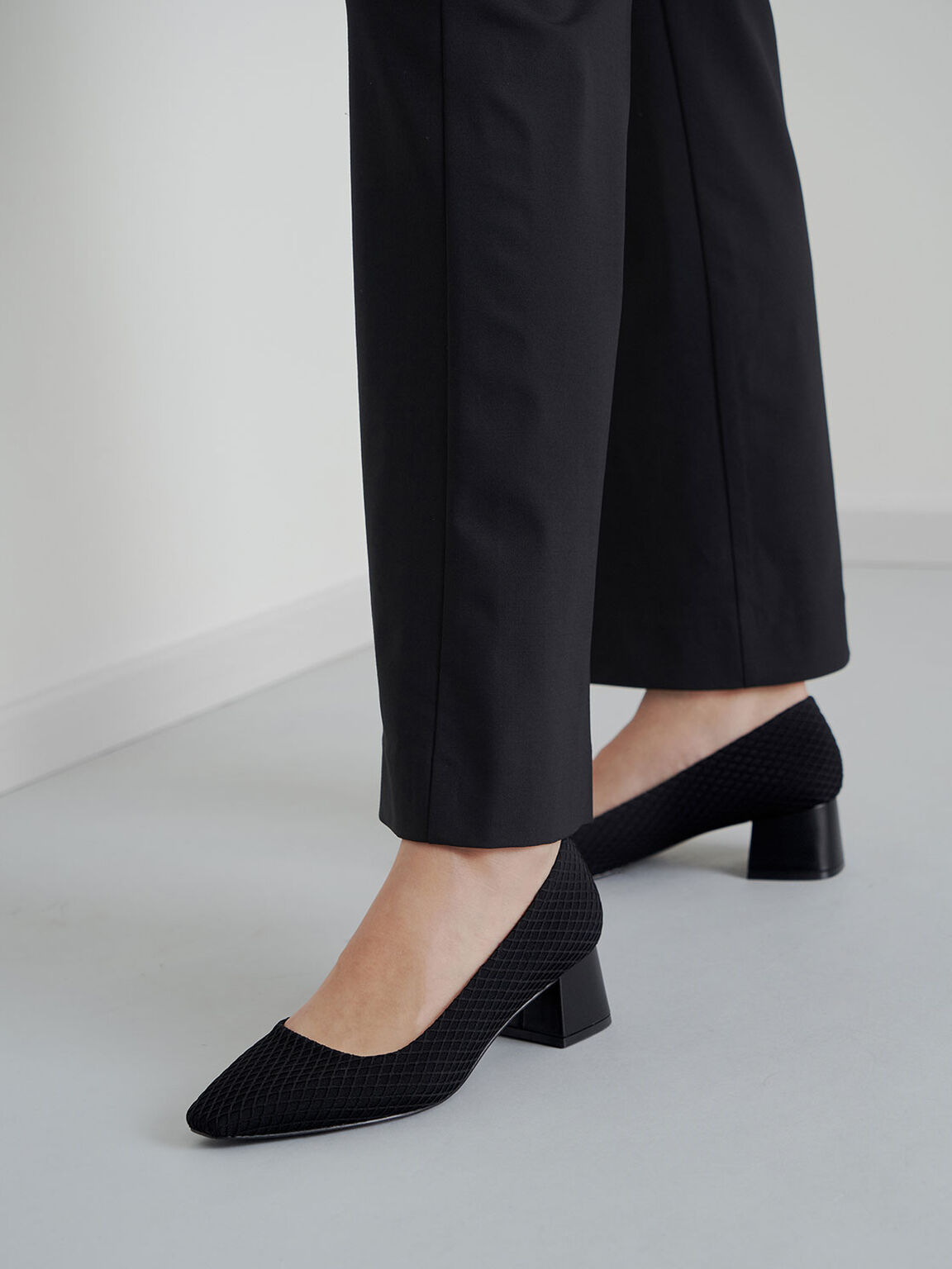 square toe block heel