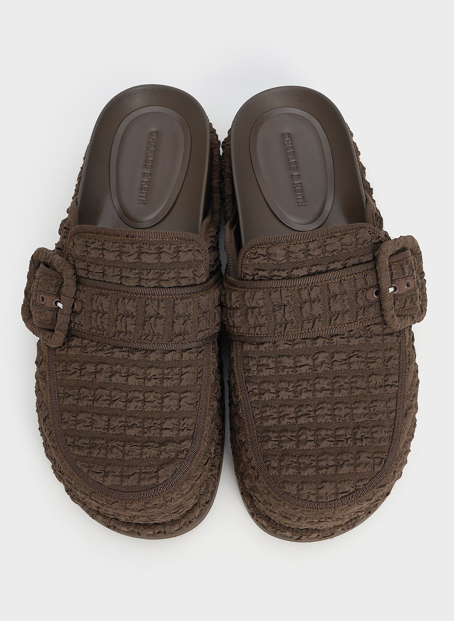 Loren Textured Flatform Mules, Dark Brown, hi-res
