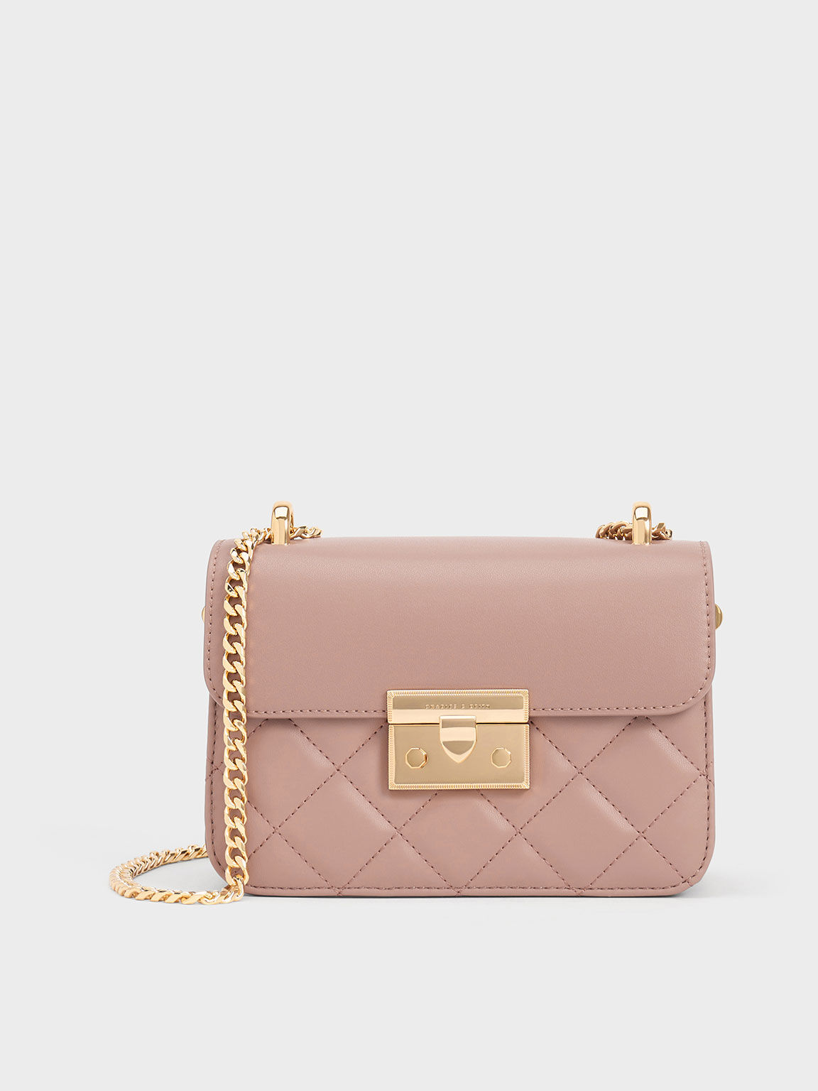 Charles and keith front sales flap push lock bag