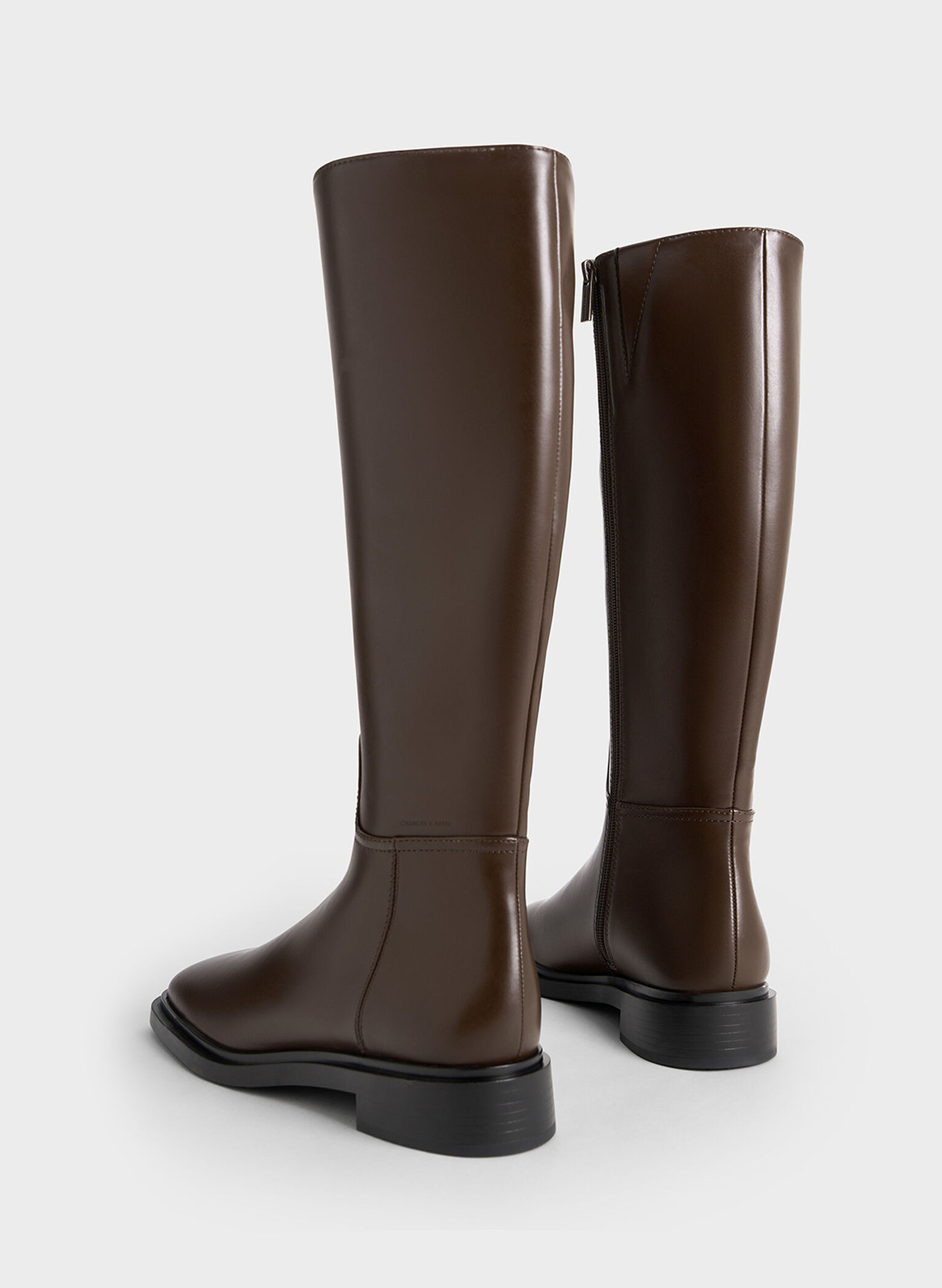 Side-Zip Knee-High Riding Boots, Brown, hi-res