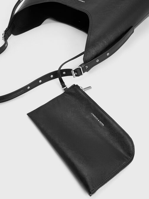 Liv Grommet Hobo Bag, Noir, hi-res