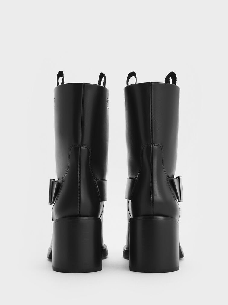 Kailey Side-Buckle Ankle Boots, Black, hi-res