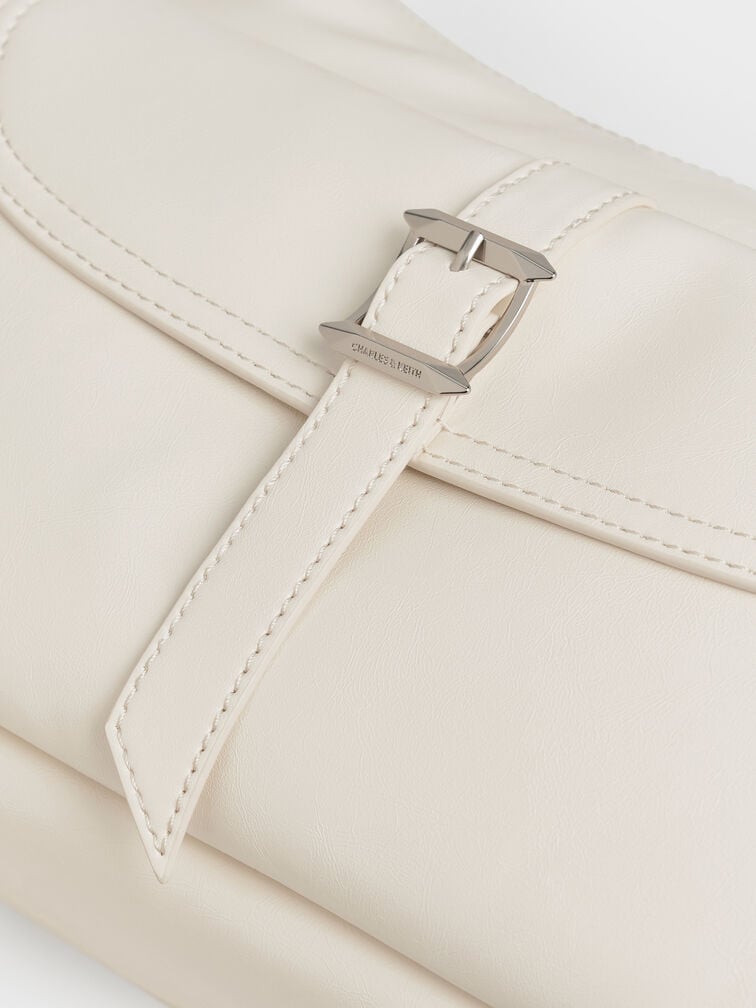 Bryna Belted Hobo Bag, Cream, hi-res