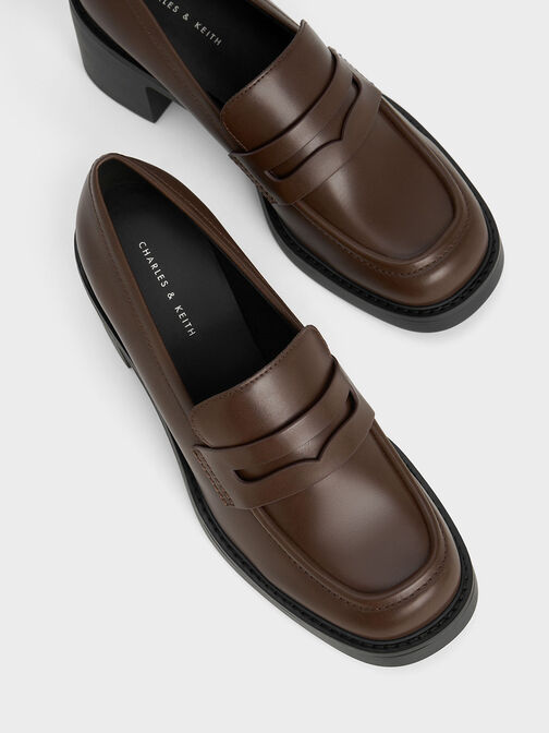 Hester Loafer Pumps, Dark Brown, hi-res