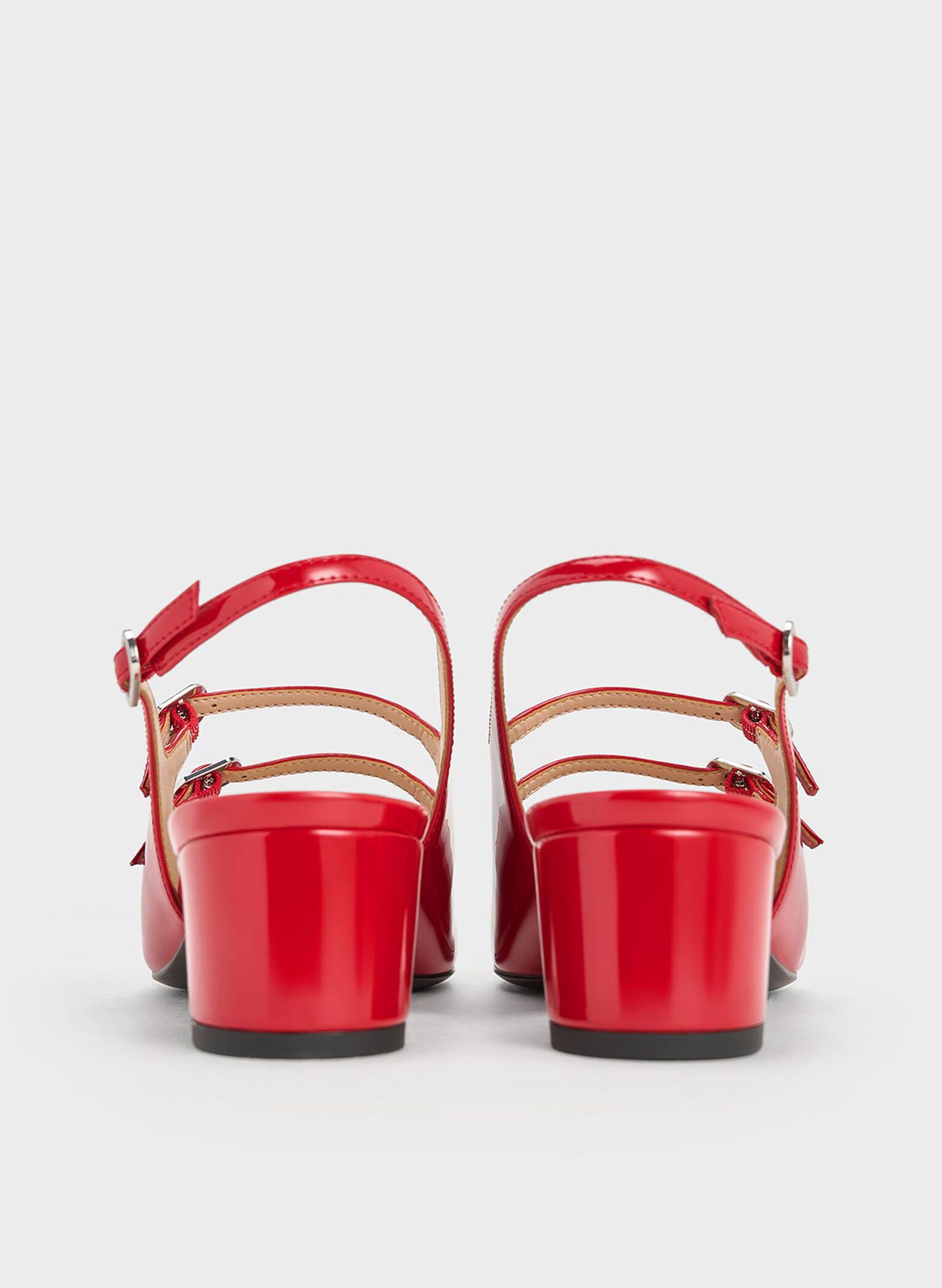 Clementine Double-Strap Slingback Mary Jane Pumps, Red, hi-res