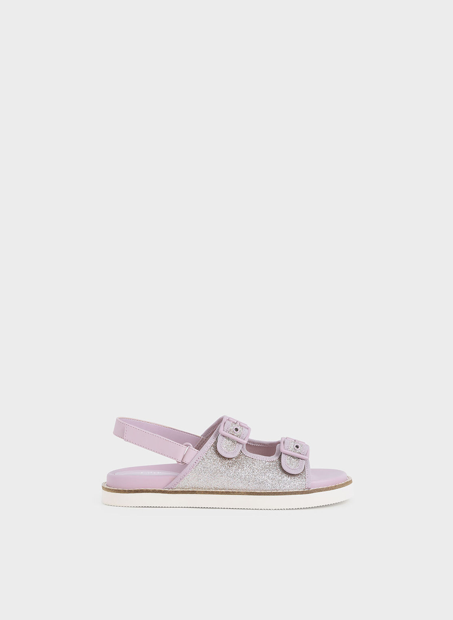 Girls' Glitter Sports Sandals, Lilac, hi-res