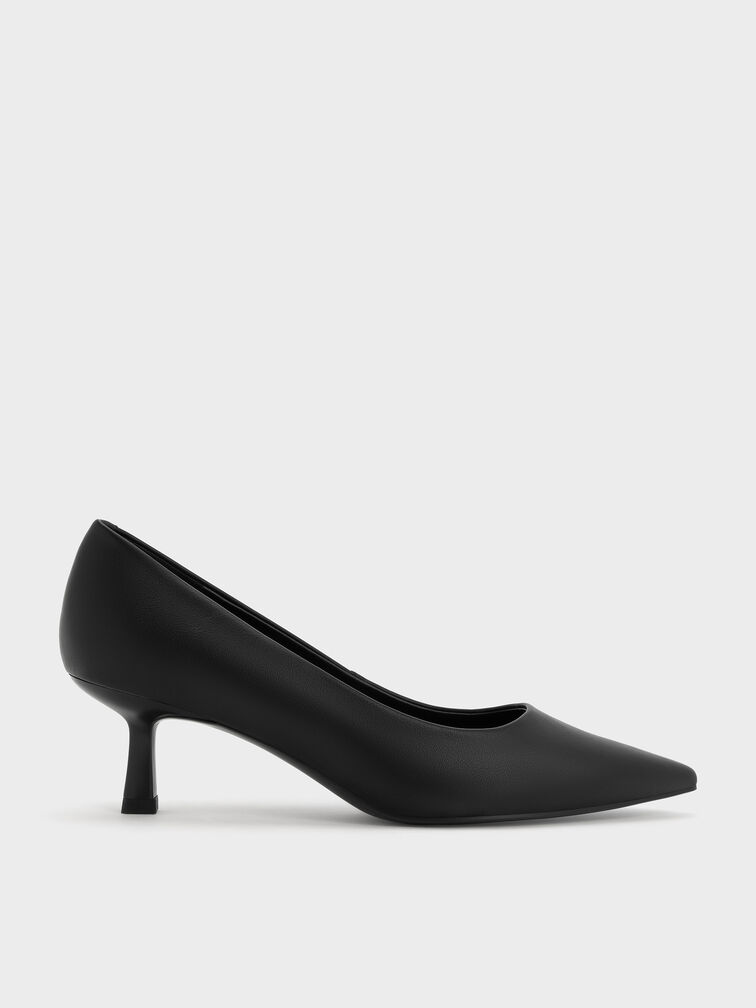 Emmy Pointed Kitten Heel Pumps, Black, hi-res