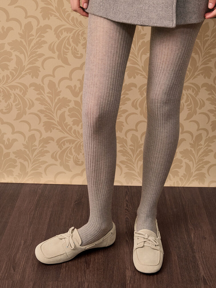 Kori Suede Boat Shoes, Beige, hi-res