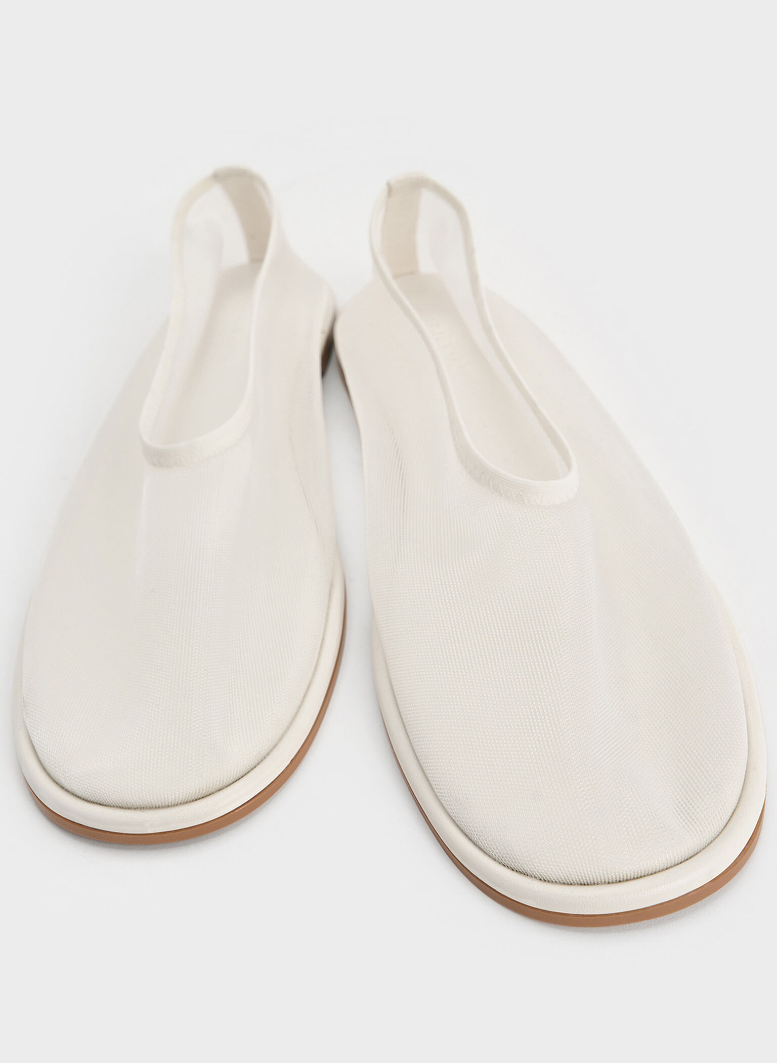 Mesh Ballet Flats, White, hi-res