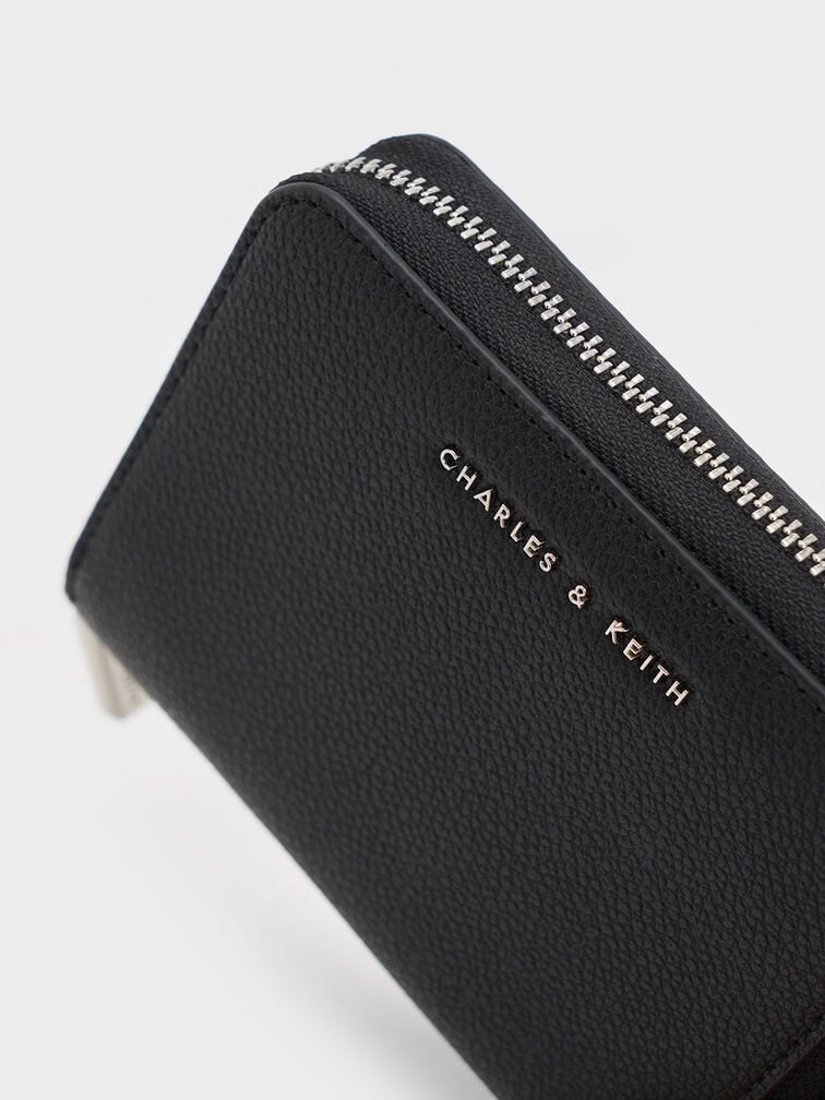 Dulcie Zip-Around Square Wallet, Black, hi-res
