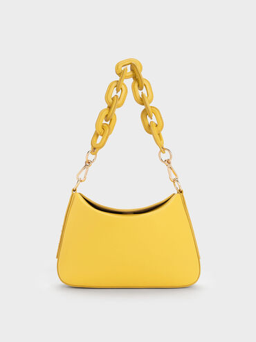 Catena Chain-Handle Bag, Yellow, hi-res