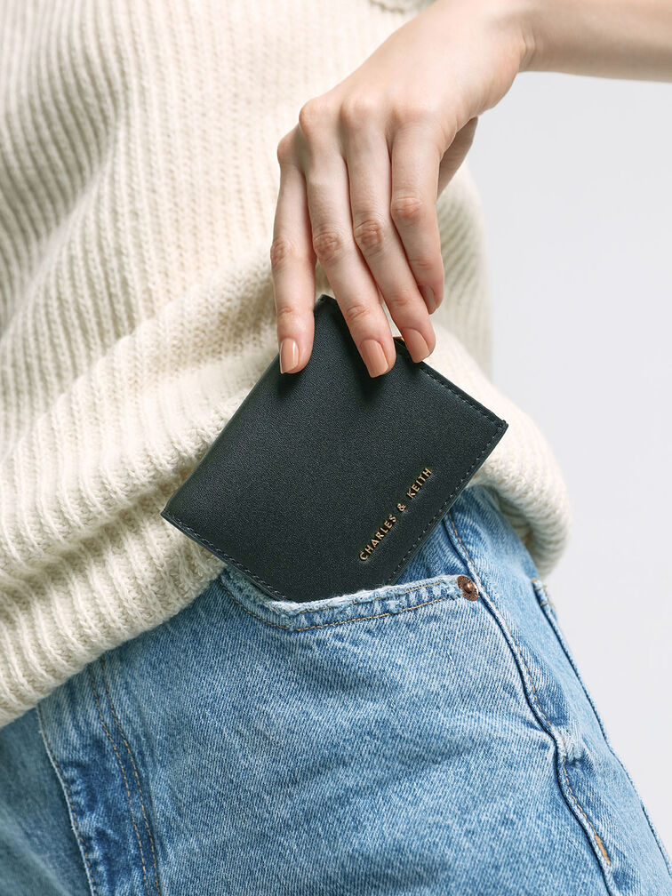 Daisy Bi-Fold Small Wallet, Black, hi-res