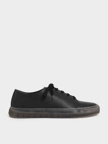 Clear Sole Sneakers, Black, hi-res