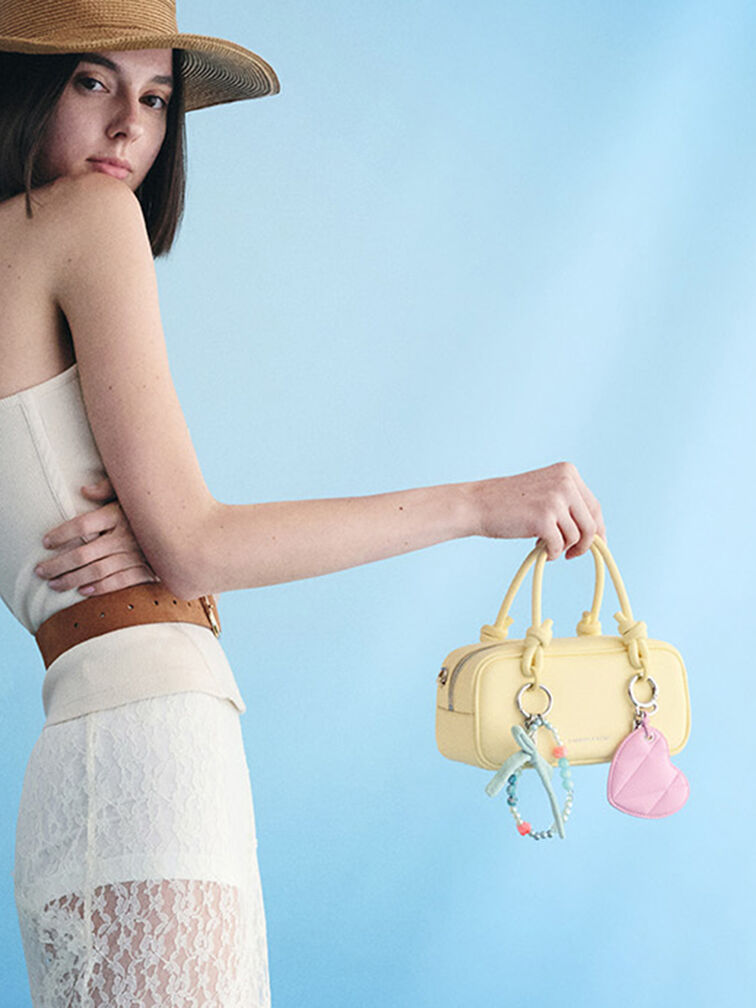 Sammie Knotted-Handle Elongated Bag, Butter Yellow, hi-res