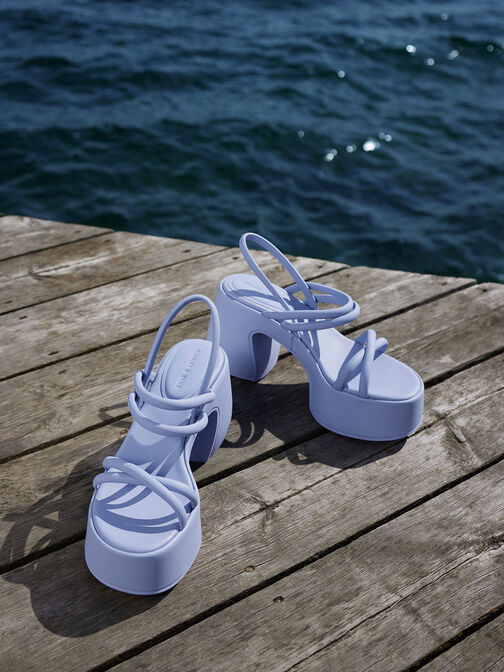 Nerissa Tubular Platform Sandals​, Lilac, hi-res