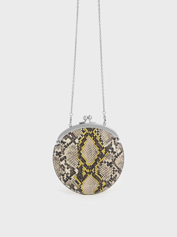 Snake Print Coin Pouch, Multi, hi-res
