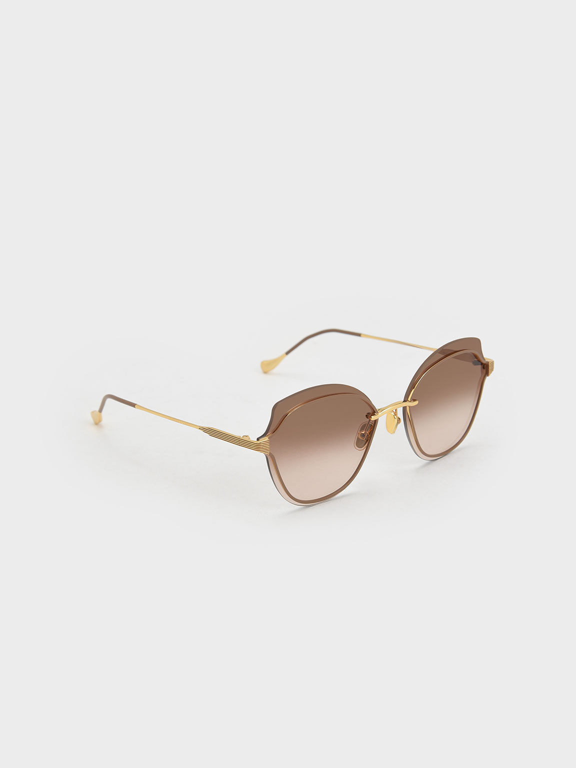 Cut-Out Butterfly Sunglasses, Taupe, hi-res