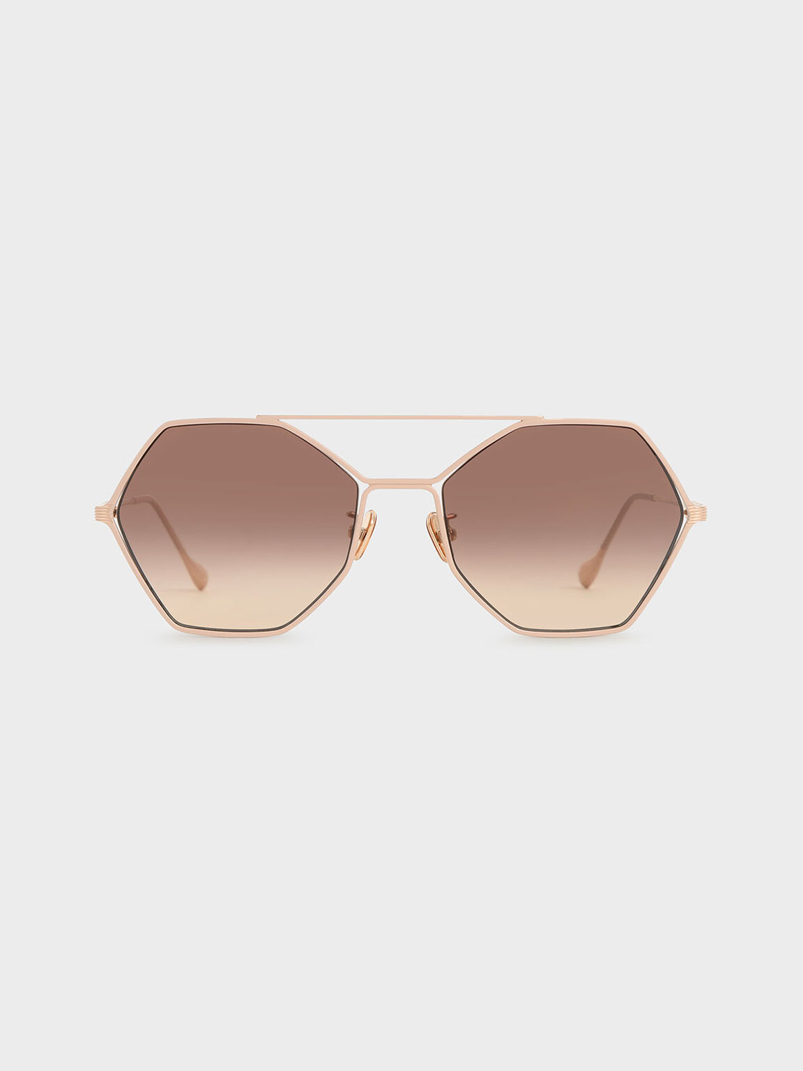 Gradient Tint Geometric Sunglasses, Pink, hi-res
