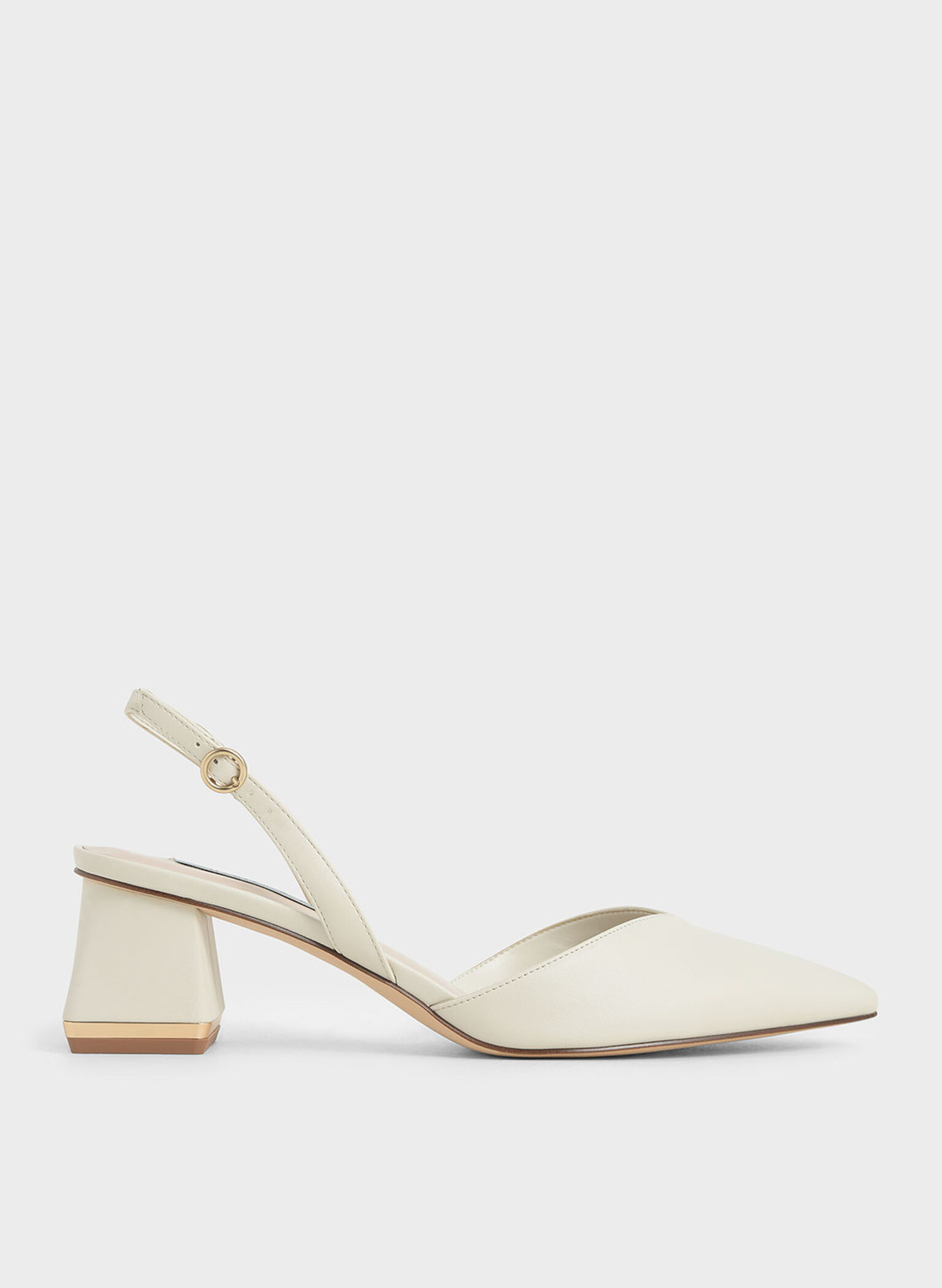 Katarina Trapeze Heel Slingback Pumps, Chalk, hi-res