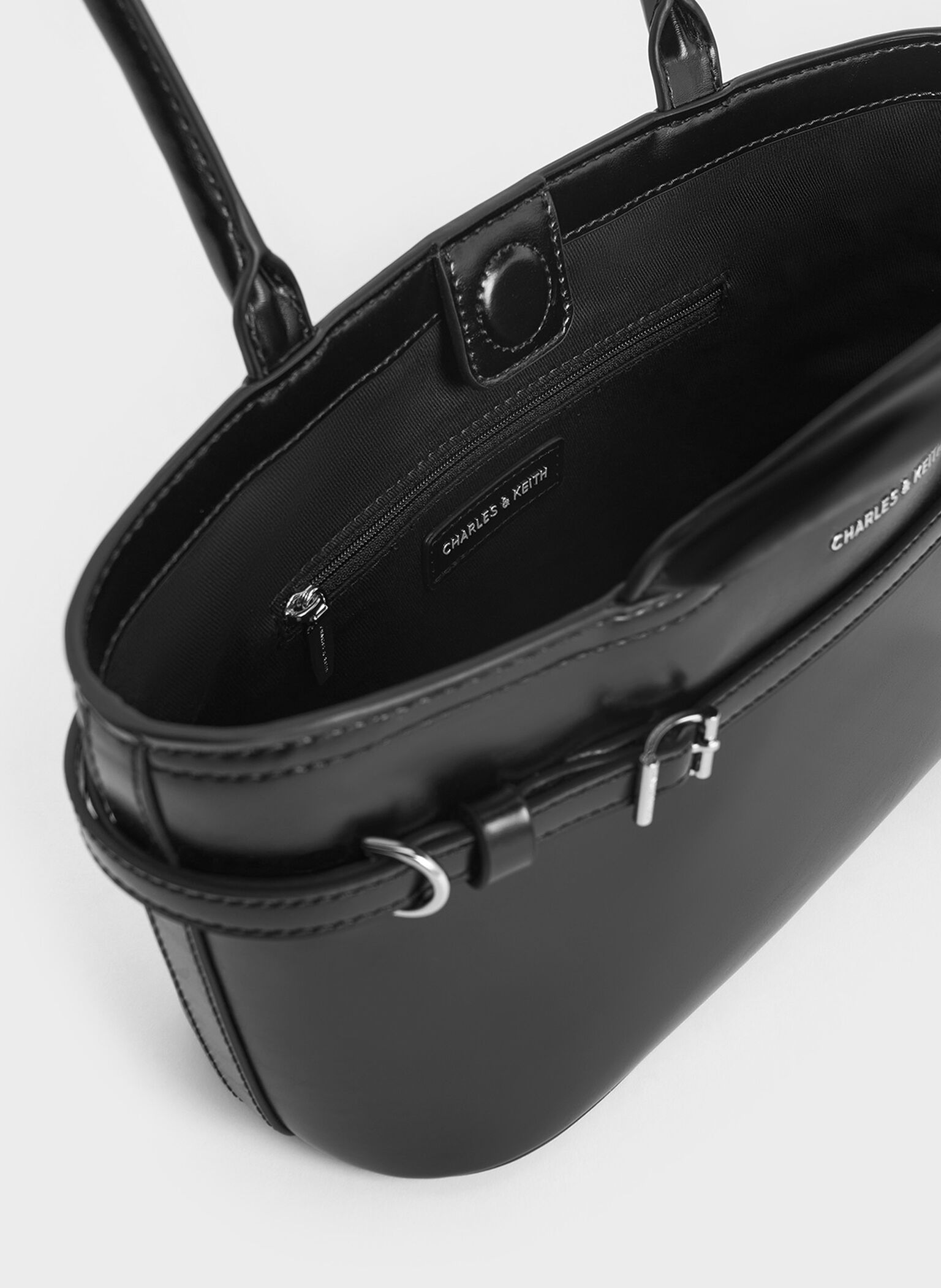 Sloane Elongated-Handle Shoulder Bag, Noir, hi-res