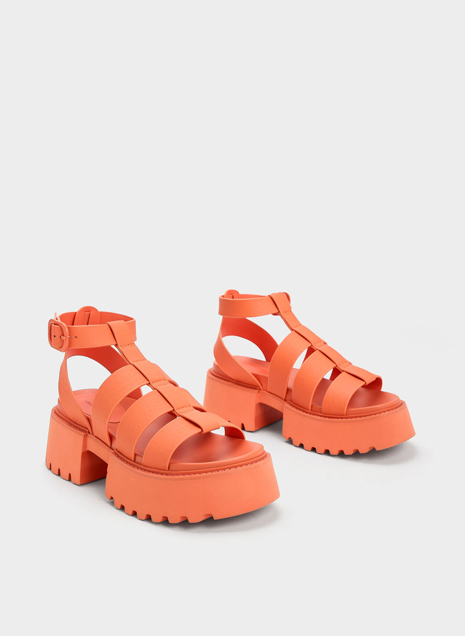 Nadine Gladiator Platform Sandals, Orange, hi-res