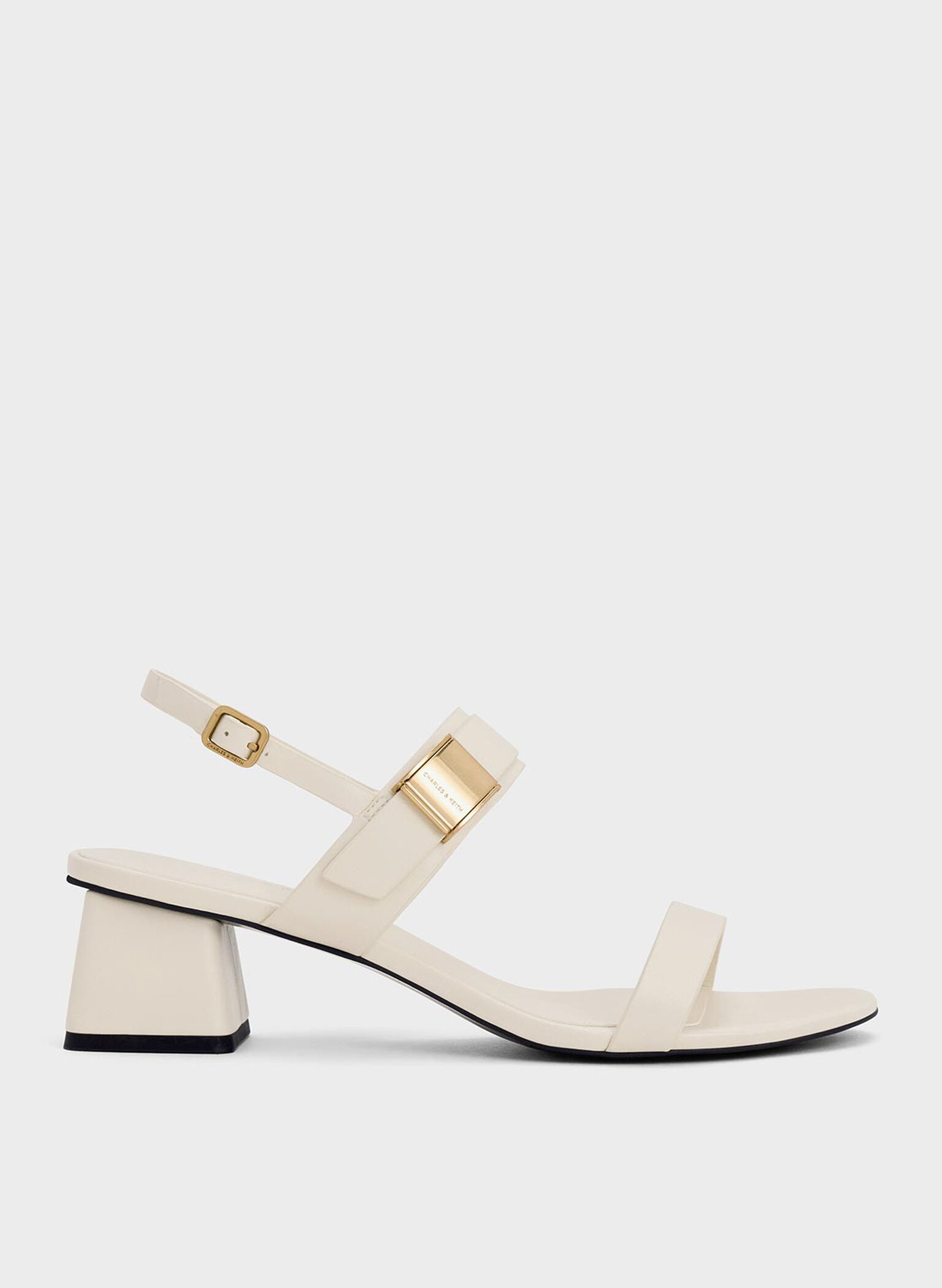 Yvette Double-Strap Heeled Sandals, Chalk, hi-res