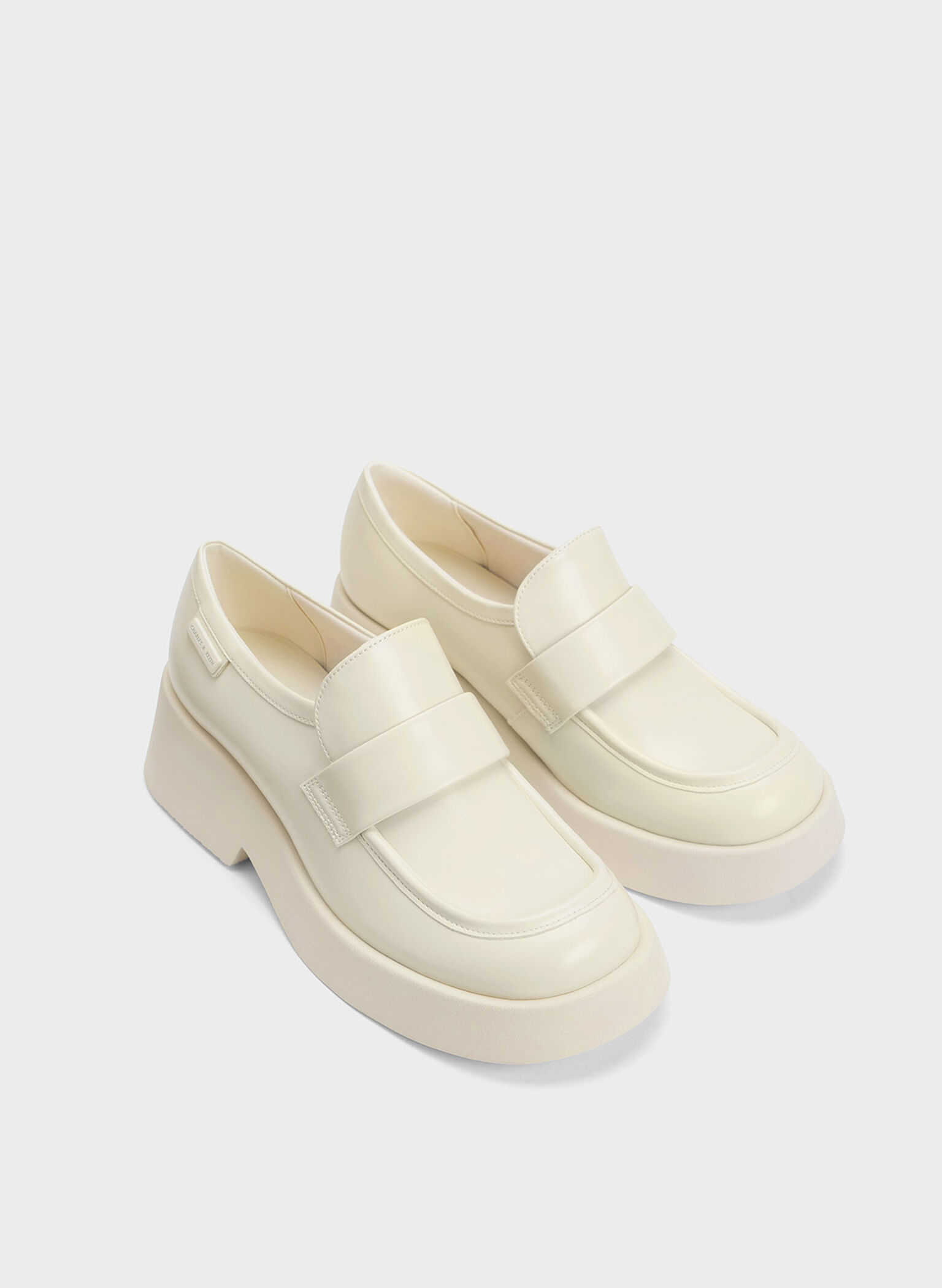 Giselle Strap Chunky Patent Loafers, Cream, hi-res