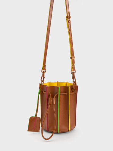 Clove Top Handle Bucket Bag, Tan, hi-res