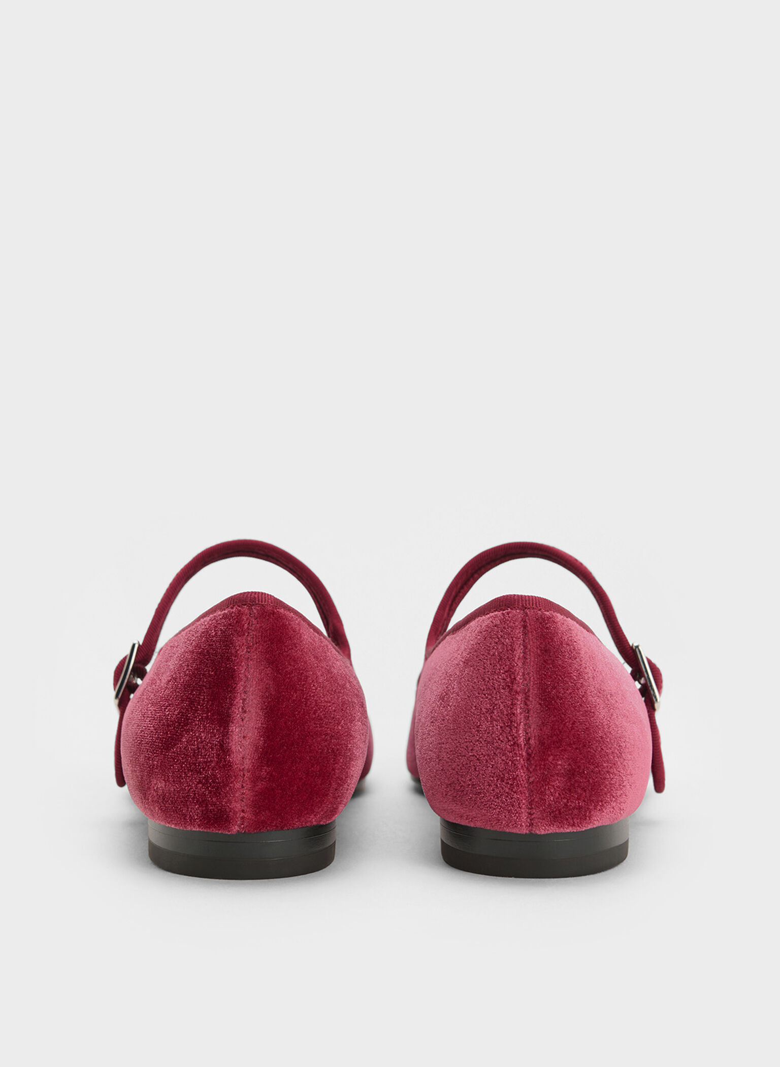 Carmel Velvet Buckled Mary Jane Flats, Pink, hi-res