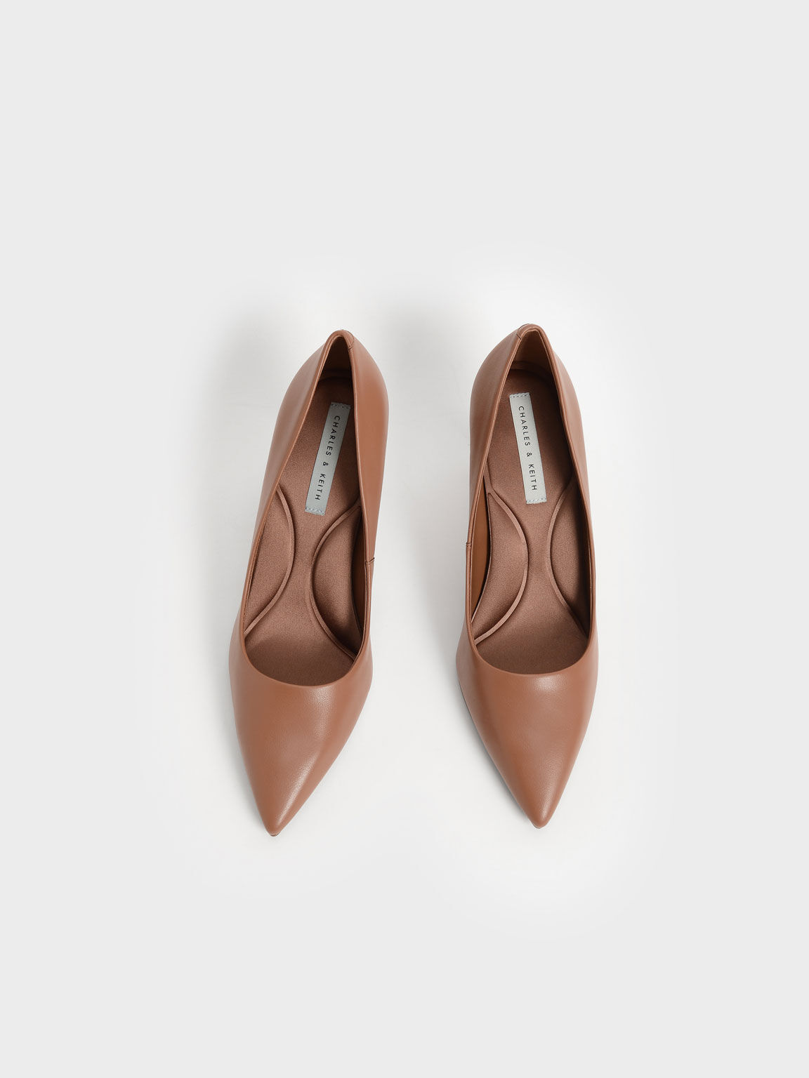 Tan pointed sales toe pumps