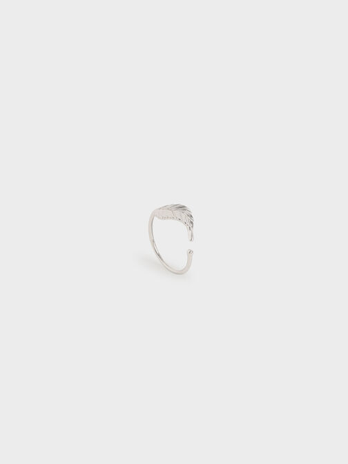 Leaf Band Ring, Silver, hi-res