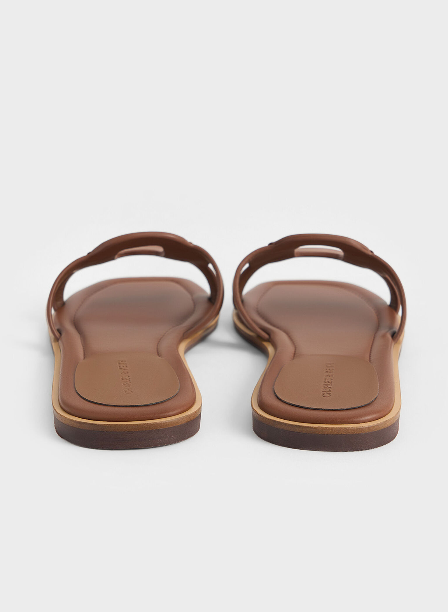 Easley Cut-Out Slide Sandals, Caramel, hi-res