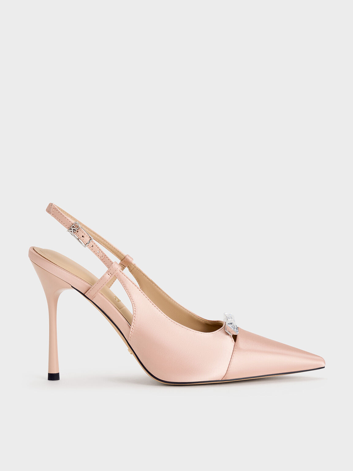 Recycled Polyester Bow Slingback Pumps Pink