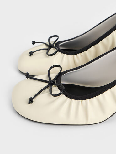 Mino Ruched Mary Jane Pumps, Chalk, hi-res