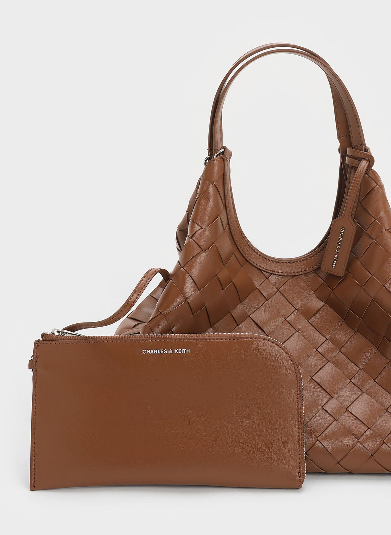 Ivette Woven Tote Bag, Chocolate, hi-res