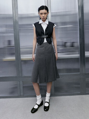 Patent Pearl-Embellished Flower-Buckle Cap-Toe Mary Janes, Black Patent, hi-res