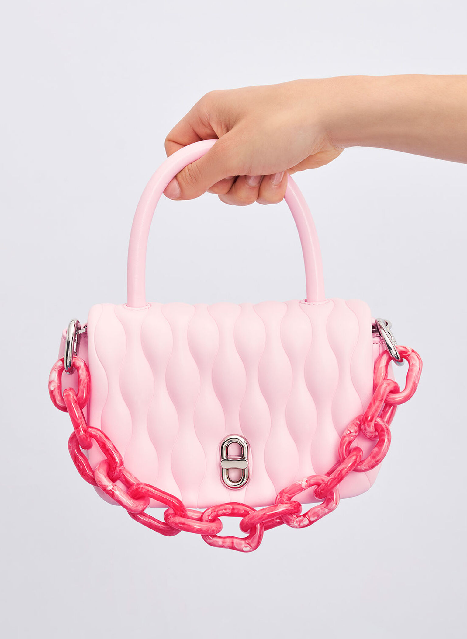 Iva Boxy Top Handle Bag, Pink, hi-res