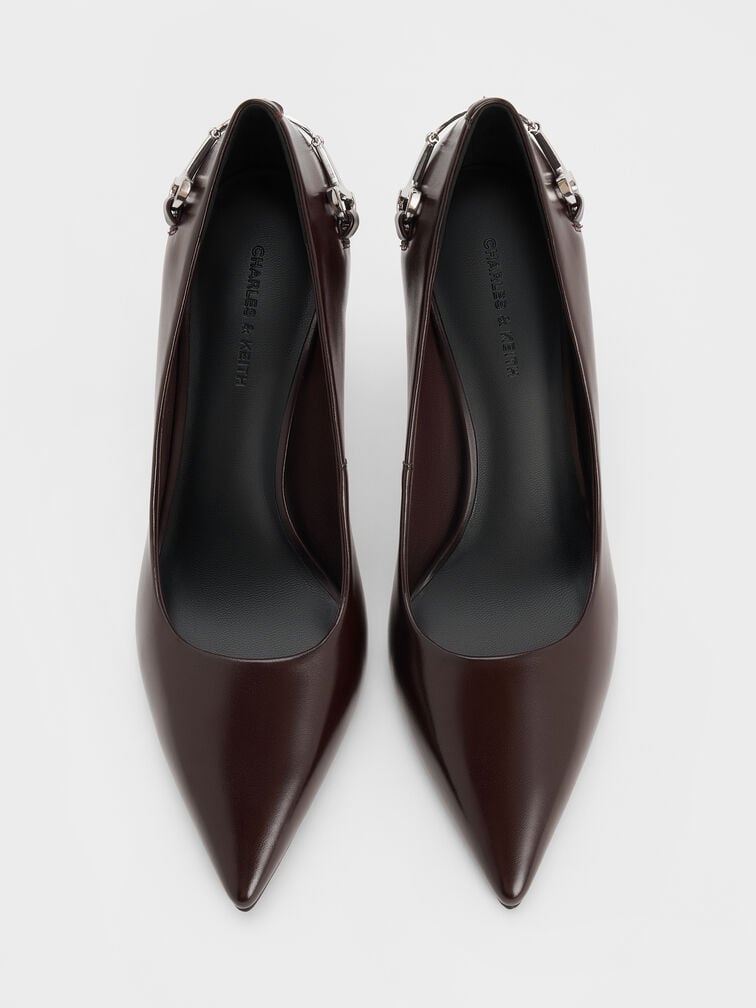 Erinna Metallic-Accent Pointed-Toe Pumps, Burgundy, hi-res