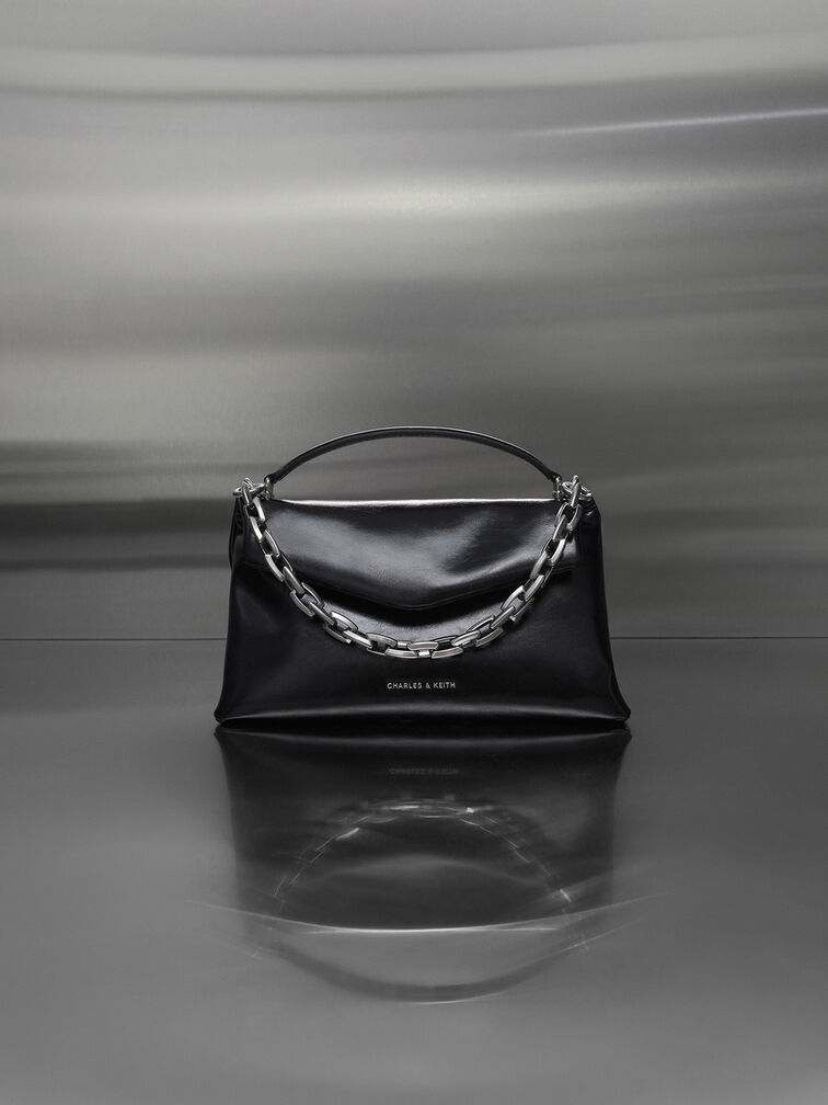 Andromeda Chunky-Chain Top Handle Bag, Noir, hi-res