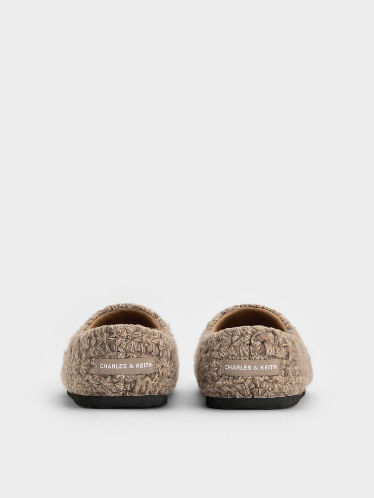 Crochet Flat Mules, Taupe, hi-res
