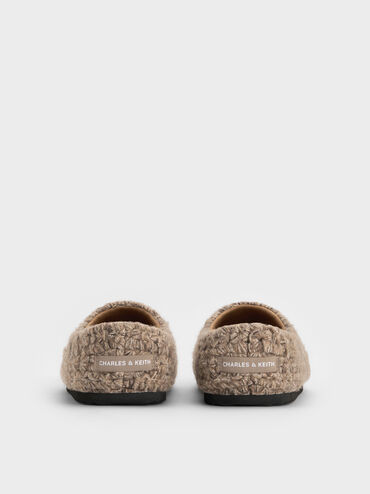 Crochet Flat Mules, Taupe, hi-res