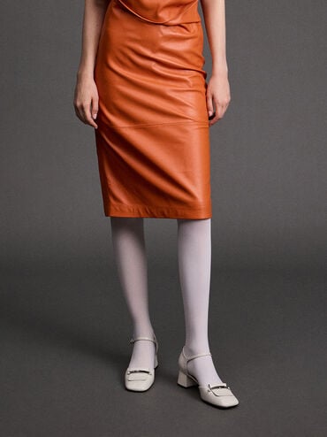 Leather Square-Toe D'Orsay Ankle-Strap Pumps, Chalk, hi-res