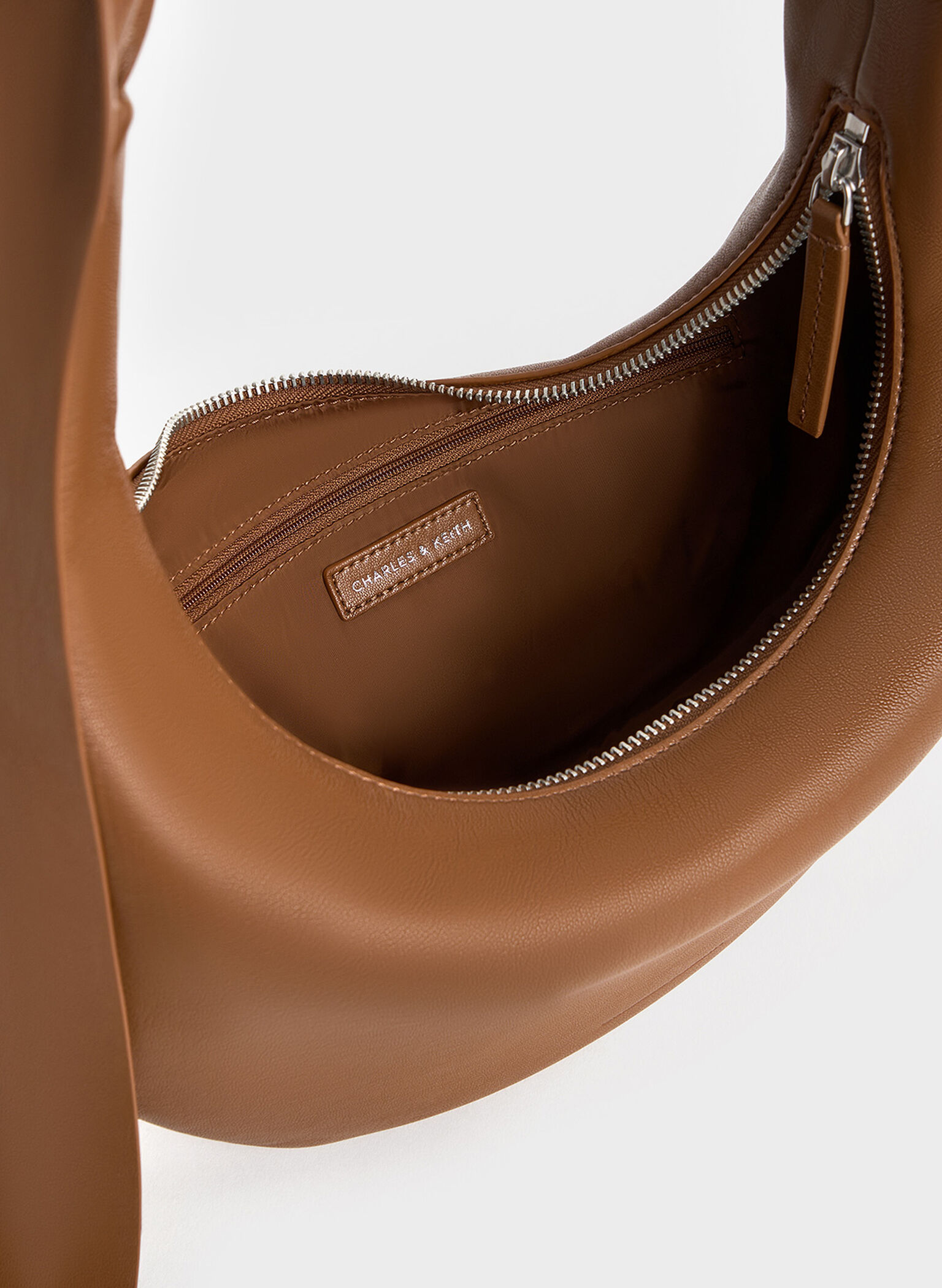 Mini Toni Knotted Crescent Hobo Bag, Chocolate, hi-res