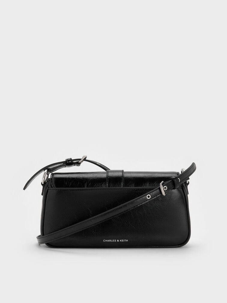 Blaise Belted Shoulder Bag, Noir, hi-res