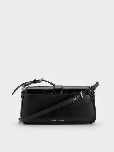 Blaise Belted Shoulder Bag, Noir, hi-res