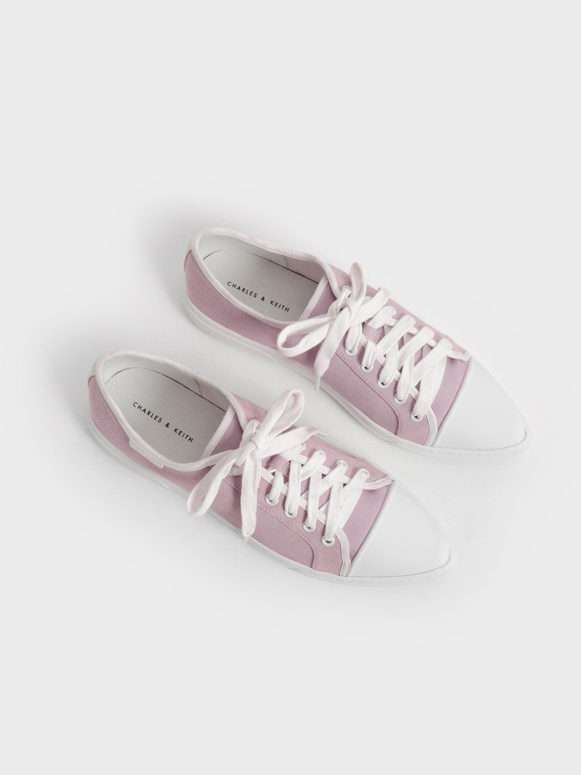 Recycled Cotton Pointed Toe Sneakers, Lilac, hi-res